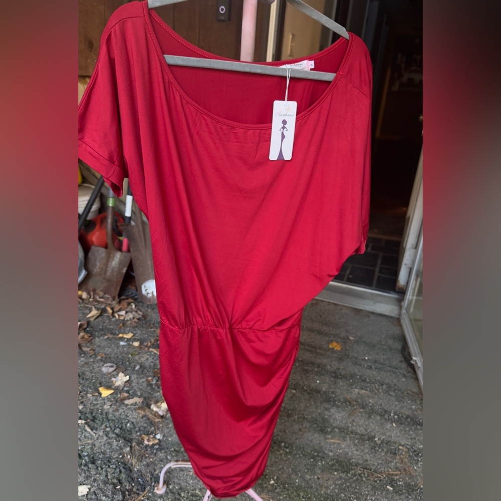 Womens Red anxihanee Medium scrunchy Dress